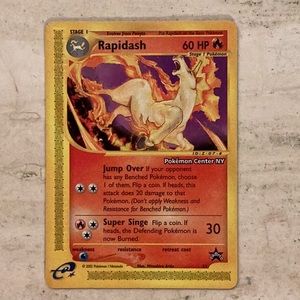 Pokemon Rapidash 2002 Stamped Pokemon Center NY 51 Black Star Promo #51 TCG WOTC